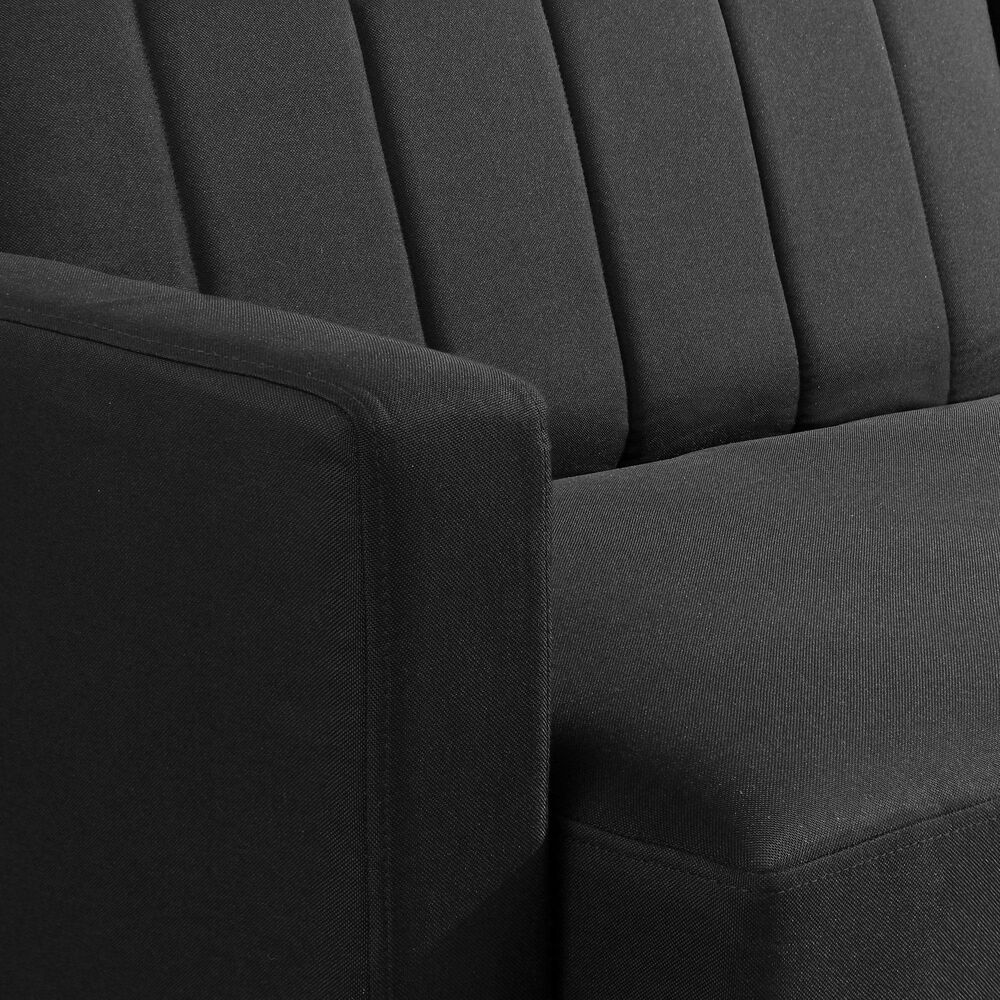 Lifestyle Solutions Foxtrox Covertible Sofa in Black Fabric, , large