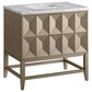 James Martin Vanities Emmeline 36" Single Bathroom Vanity in Pebble Oak with 3 cm Carrara White Marble Top and Rectangular Sink, , large