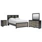 Ashley Broachmyn 4 Piece Full Bookcase Bed Set in  Black and Gray, , large