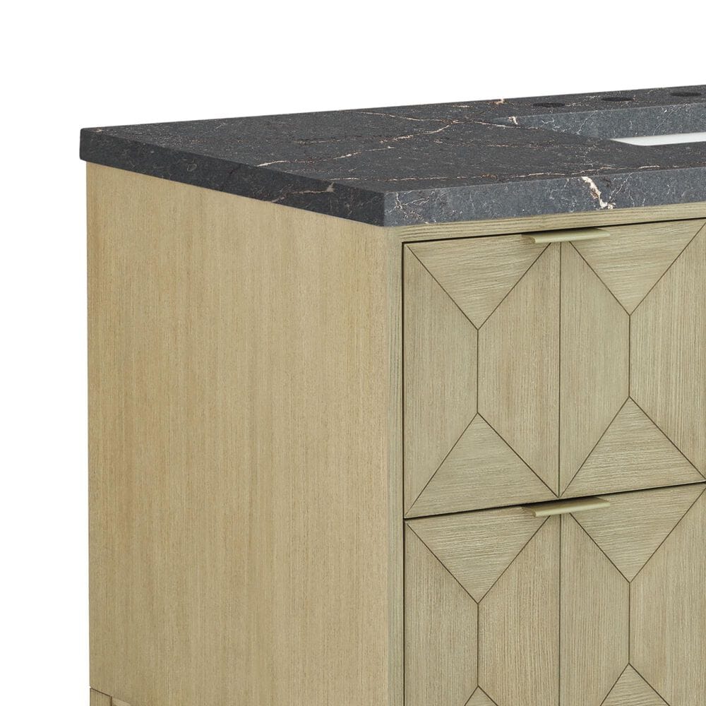 James Martin Vanities Emmeline 48&quot; Single Vanity in Pebble Oak with 3 cm Parisien Bleu Quartz Top, , large