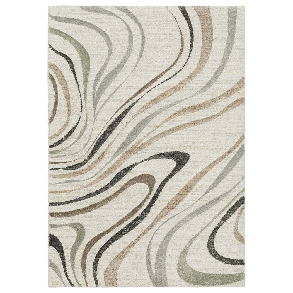 Oriental Weavers Cambria Swirls 1"10" x 7"6" Beige Runner, , large