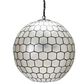 Creative Coop Simone 20" Pendant with Pearly White Shade in Black, , large