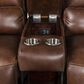 Sienna Designs 3-Piece Power Reclining Curved Sectional with Power Headrest in Brown, , large