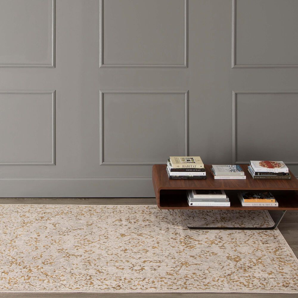 Karastan Axiom Chisel 92116-00527 5&#39;3&quot; x 7&#39;10&quot; Gold Area Rug, , large