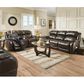 HomeStretch Palmer Leather Power Reclining Loveseat with Headrest and Lumbar in Walnut, , large