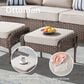 Hearth and Haven Patio Wicker Ottoman with Brown Rattan in Beige (Set of 2), , large