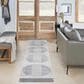 Nourison Astra Machine Washable ASW05 2"2" x 10" Ivory and Blue Runner, , large