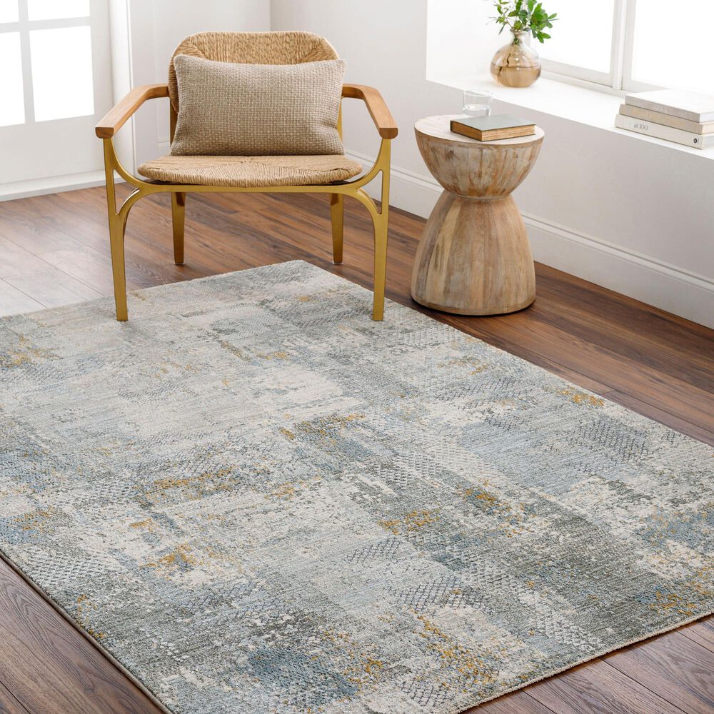 Surya Dresden Dusty Sage, Taupe, Deep Teal, Off-White, Ink Blue, Light Gray and Mustard 9' x 12'2" Area Rug, , large