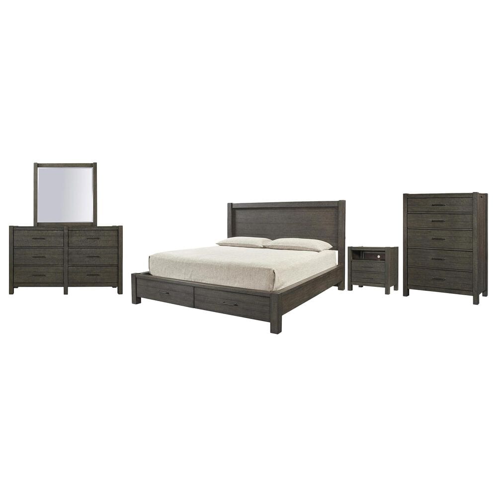 Riva Ridge Mill Creek 5-Piece Queen Storage Bed Set with 2-Drawer Nightstand in Carob, , large