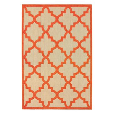 Oriental Weavers Cayman 660O 7"10" x 10"10" Sand/Orange Area Rug, , large