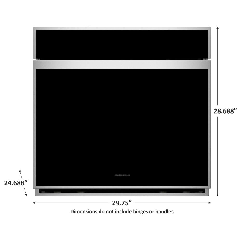 Monogram Minimalist 30&quot; Smart Electric Single Wall Oven with Conection in Stainless Steel, , large