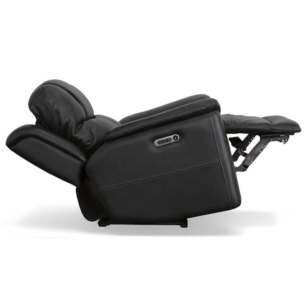 Flexsteel Crew 2-Piece Leather Power Reclining Living Room Set in Raven, , large