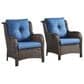 Sunwell Garden Patio Chair with Brown Frame in Navy (Set of 2), , large
