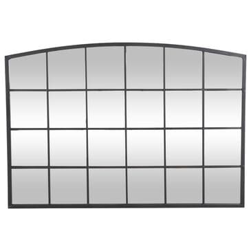 Maple and Jade 34" x 48" Arched Window Pane Inspired Wall Mirror in Matte Black, , large