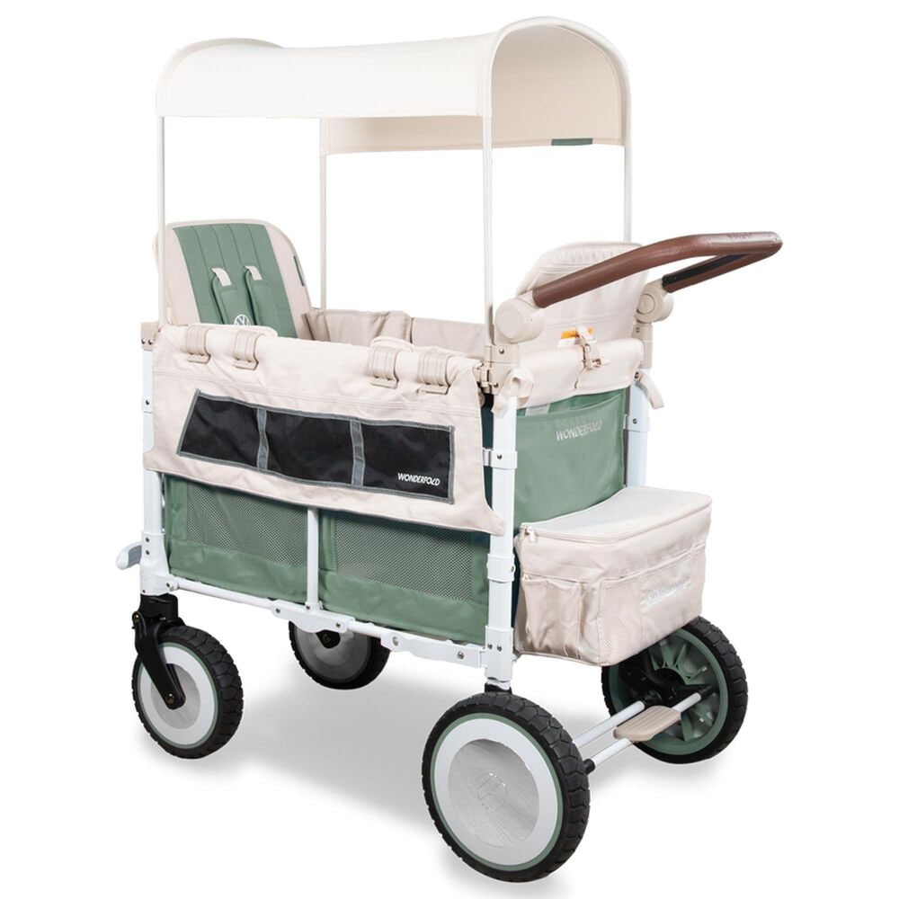 Wonderfold Volkswagen 2-Seater Stroller Wagon in Sage Green, , large