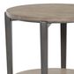 Ashley Dyonton Round End Table in Light Grayish Brown and Gunmetal, , large