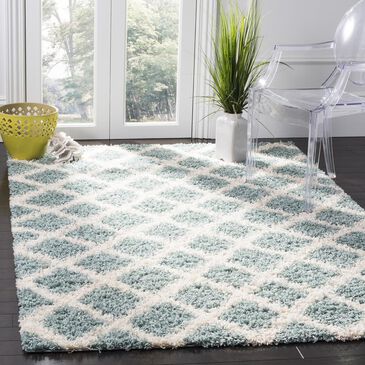 Safavieh Dallas Shag SGD258C-3 3" x 5" Seafoam/Ivory Area Rug, , large