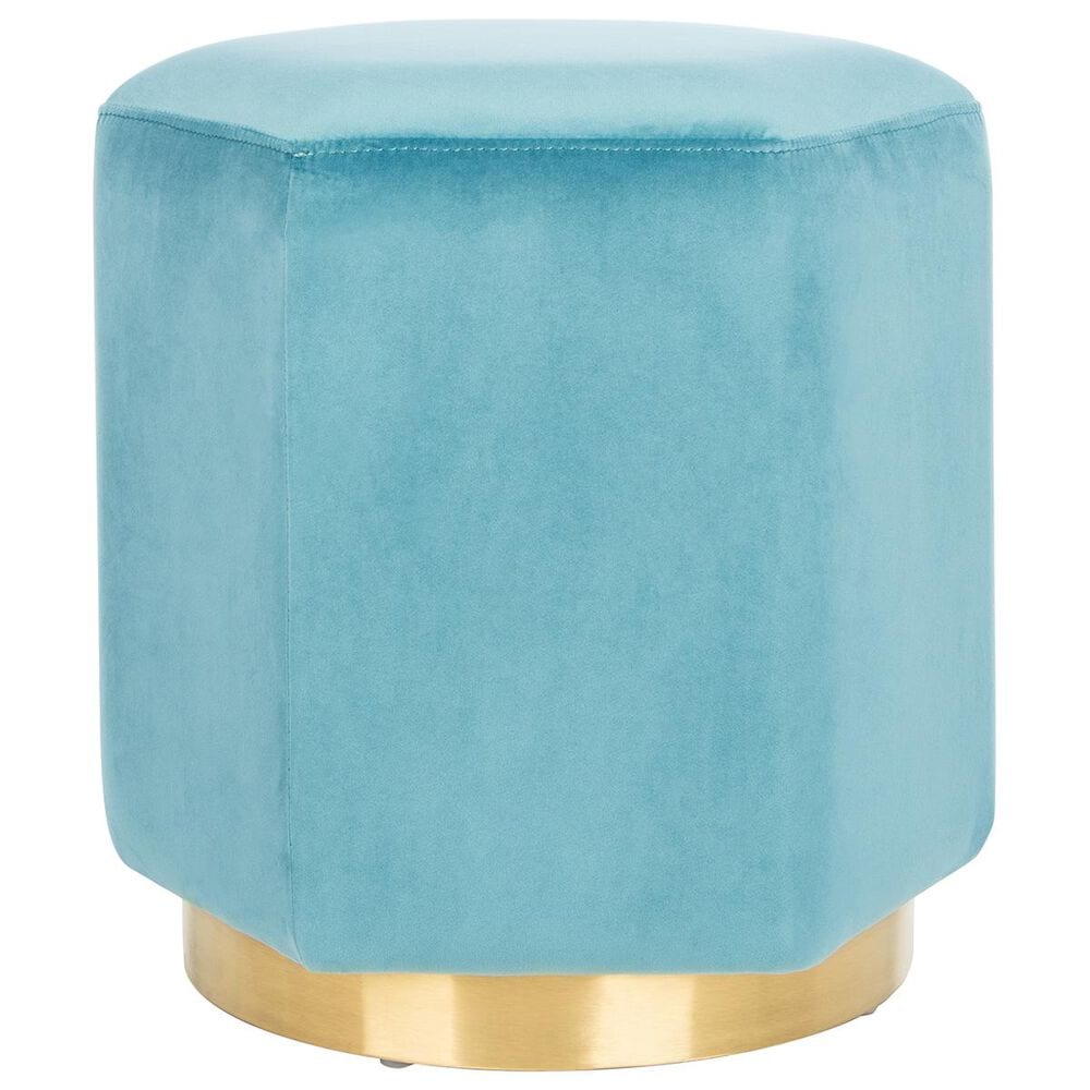 Safavieh Petunia Ottoman in Seafoam, , large