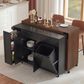 HOMLUX 102" Kitchen Island with Extendable Dining Table in Black, , large