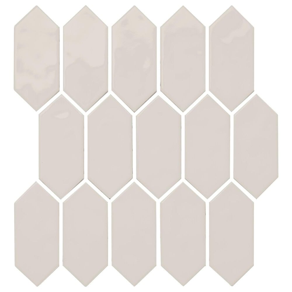 Dal-Tile Mythology Olympus 2" x 5" Picket Undulated on 11.125" x 12.25" Ceramic Mosaic Sheet, , large