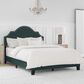 Richlands Furniture Cynthia Full Panel Bed with Green Upholstery in Black, , large