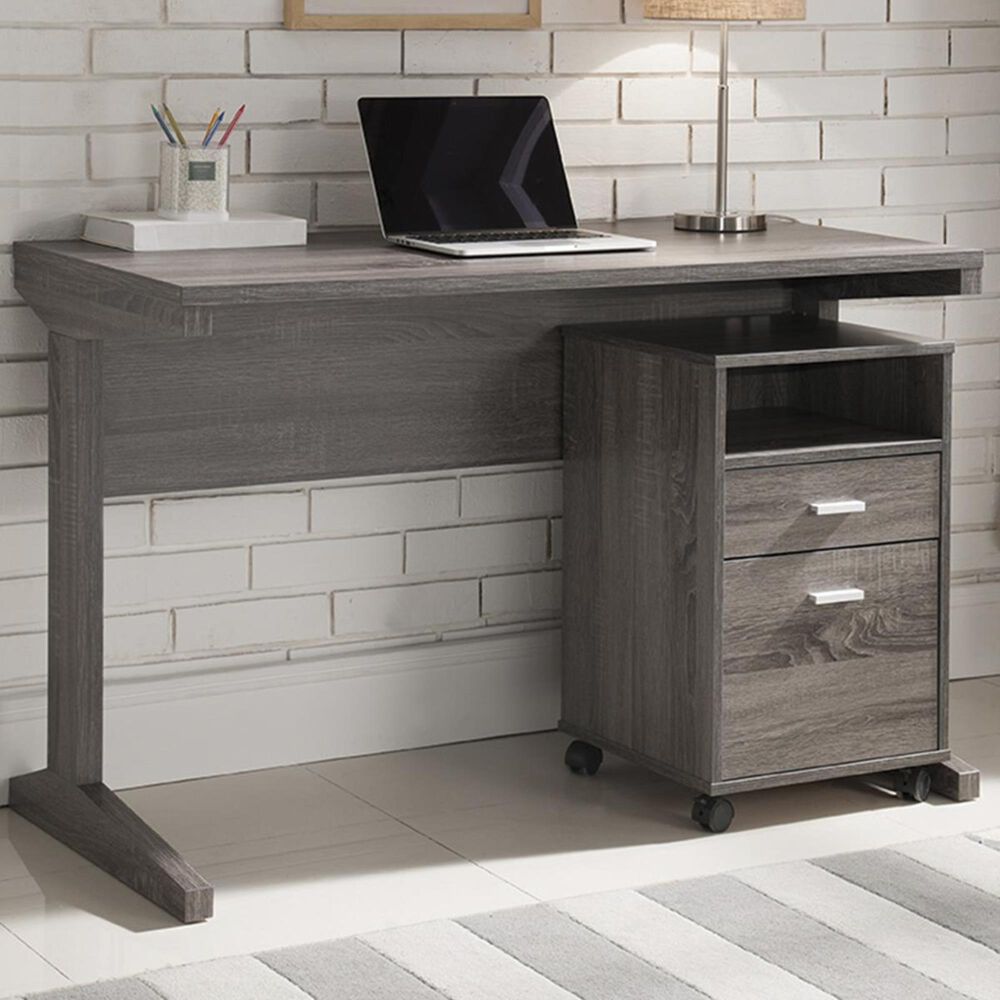 Global Movement Desk and File Cabinet in Distressed Grey, , large