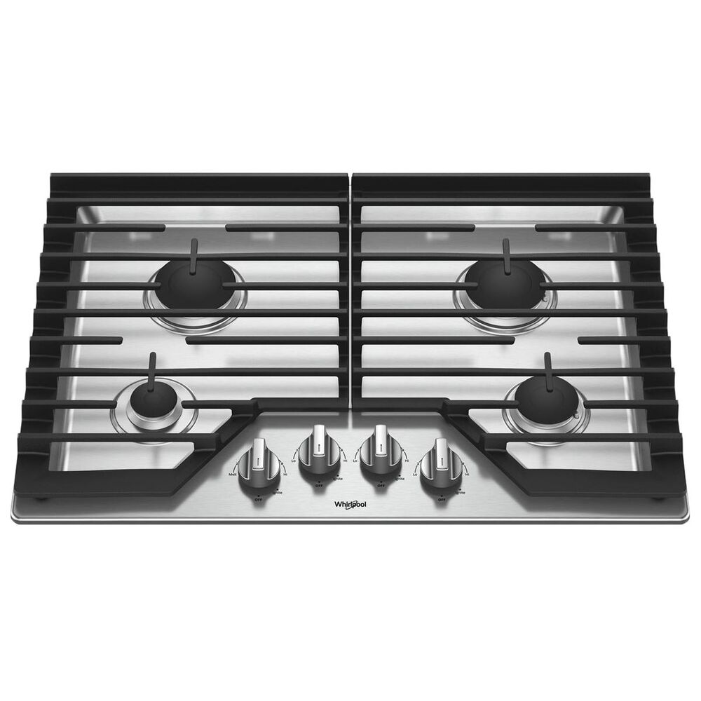 Whirlpool 30" Gas Cooktop with 4-Burner in Stainless Steel, , large