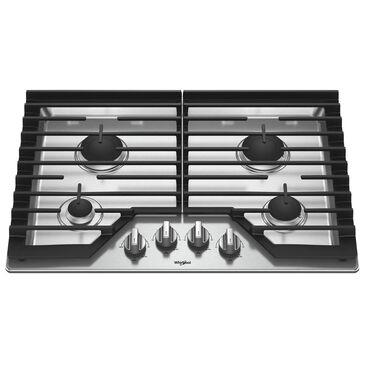 Whirlpool 30" Gas Cooktop with 4-Burner in Stainless Steel, , large