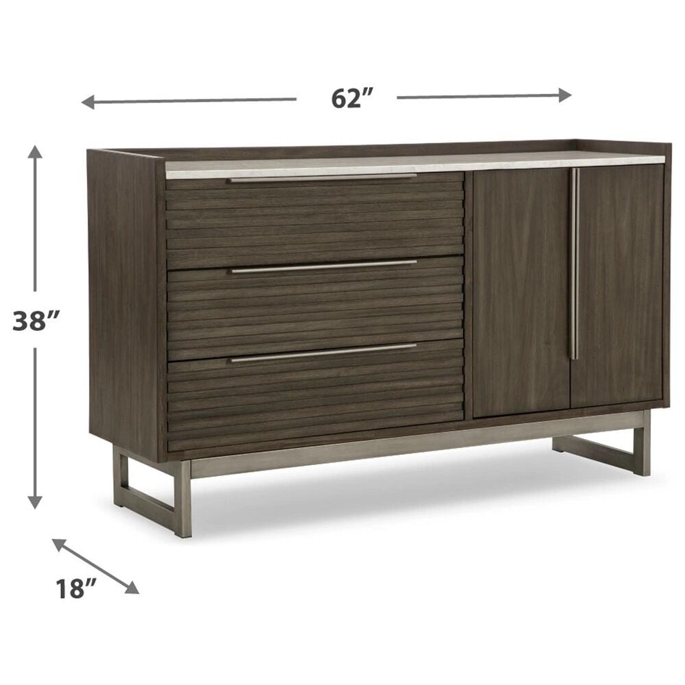 Ashley Arkenton 3-Drawer Dresser in Grayish Brown and White, , large