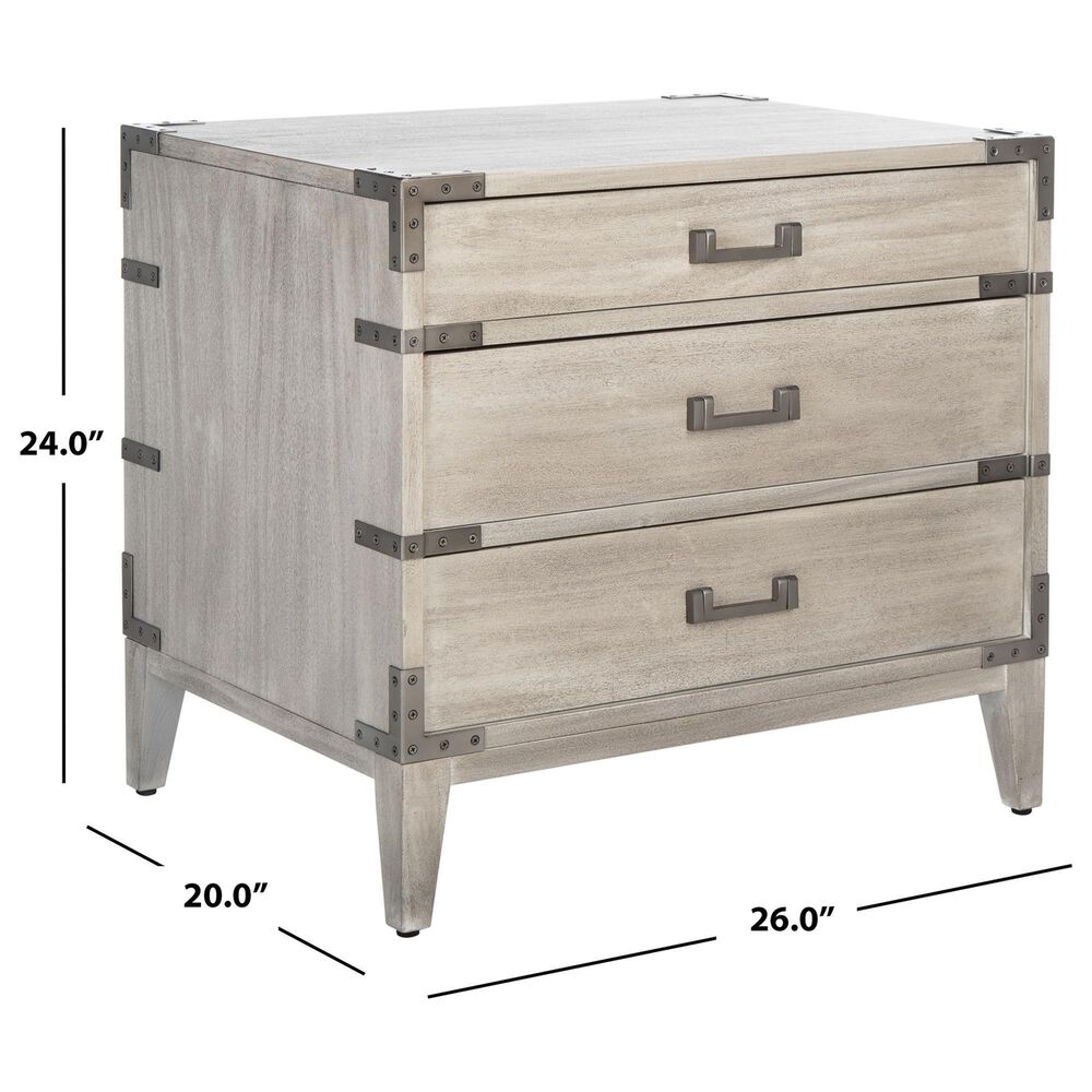 Safavieh Perri 3 Drawer Nightstand in Light Gray, , large
