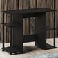 HOMLUX 38" Computer Desk with Dual Open Side Shelves in Espresso and Black, , large