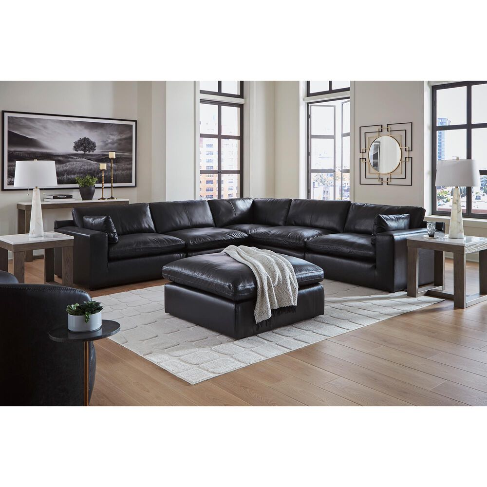 Ashley Emilia 5-Piece Stationary Reversible Sectional in Black, , large