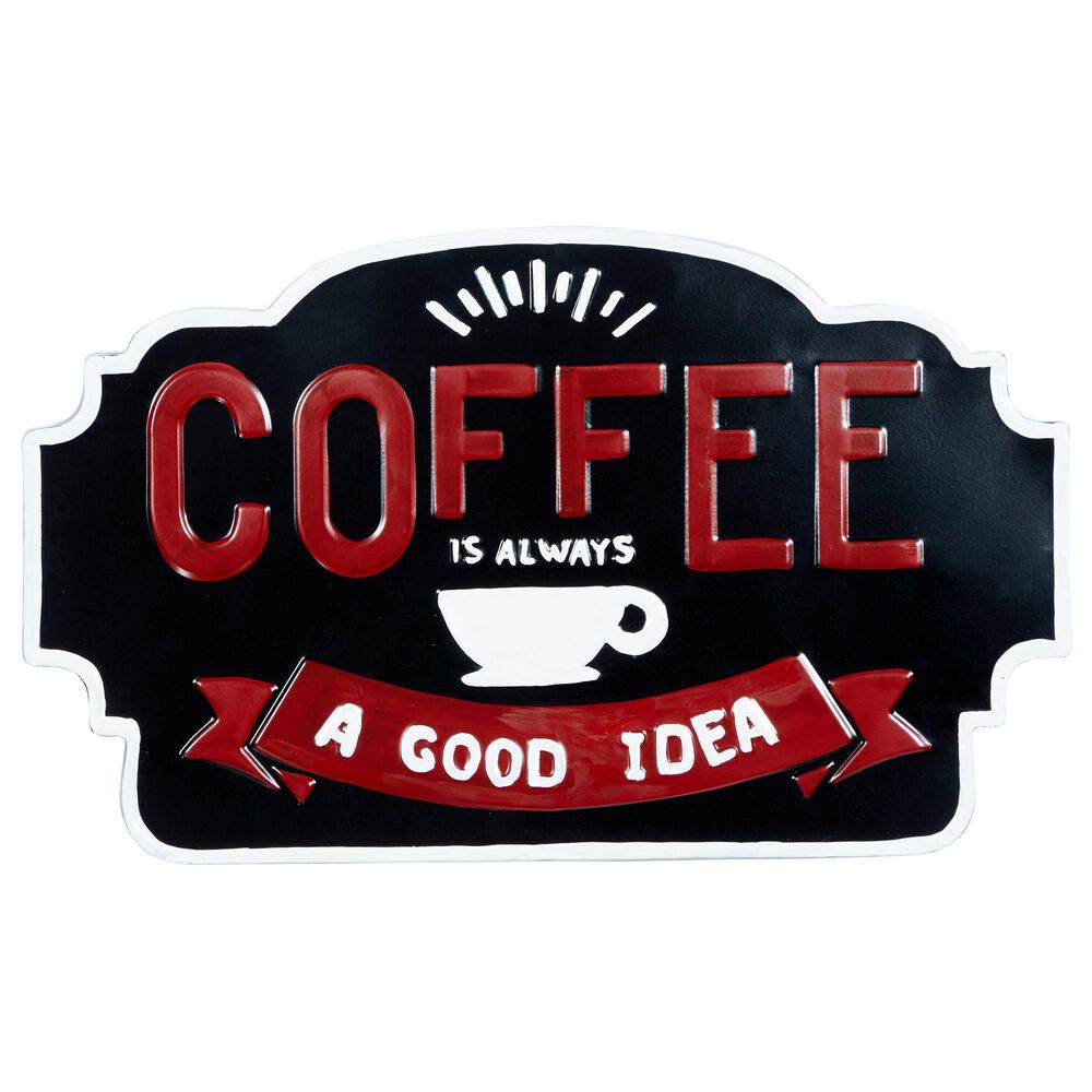 Maple and Jade 14.5" x 24" Metal Farmhouse Wall Sign in Black, White and Red, , large