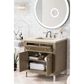 James Martin Vanities Chicago 30" Single Bathroom Vanity in Whitewashed Walnut with 3 cm Eternal Marfil Quartz Top and Rectangular Sink, , large