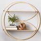 CosmoLiving by Cosmopolitan 22" x 22" Wall Shelf in Gold and Light Natural Brown, , large