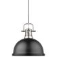 Golden Lighting Duncan 1-Light Pendant with Rod in Pewter, , large