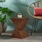 Hearth and Haven Tess Outdoor Twist-Shape Side Table in Dark Brown, , large