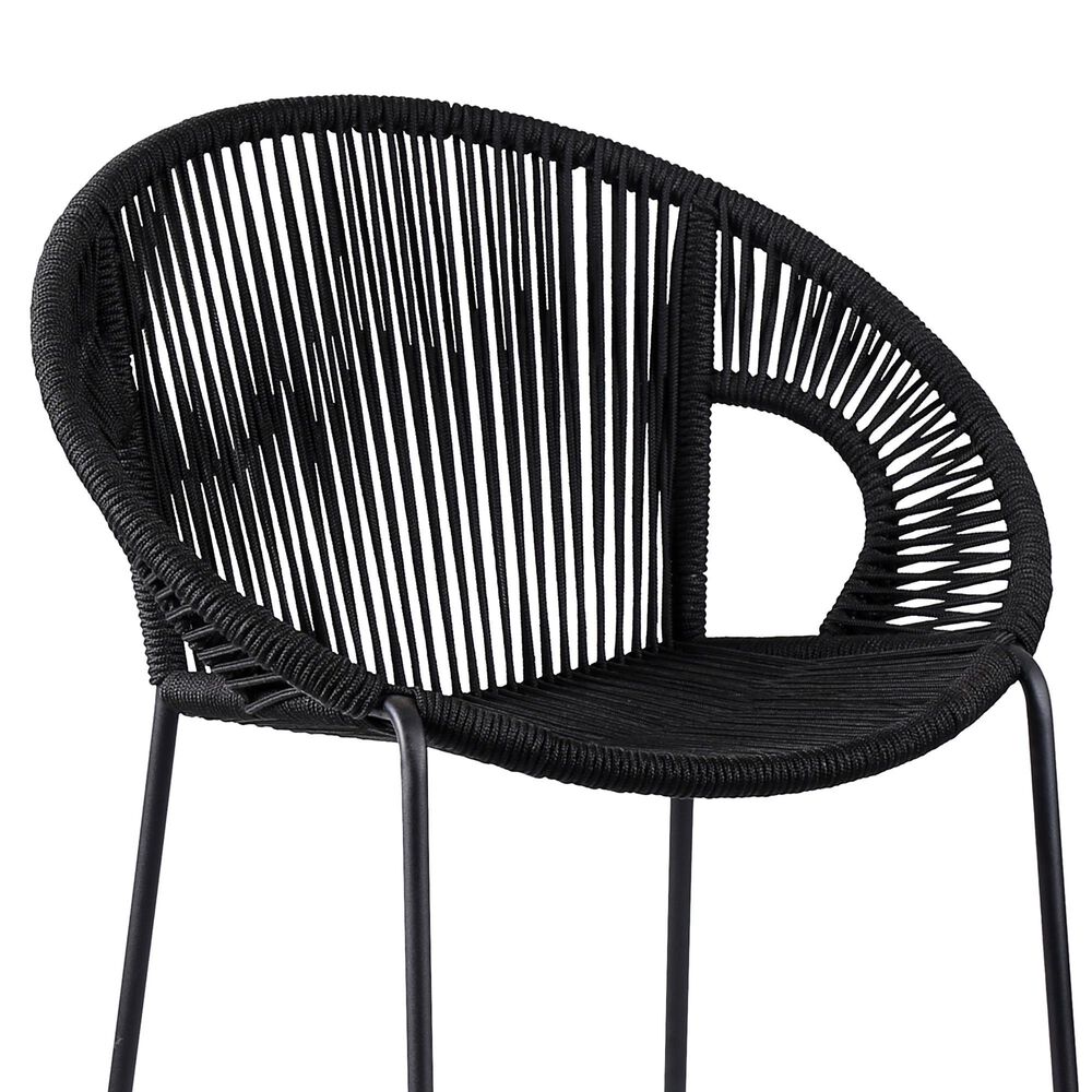 Armen Living Acapulco Patio Bar Stool in Black, , large