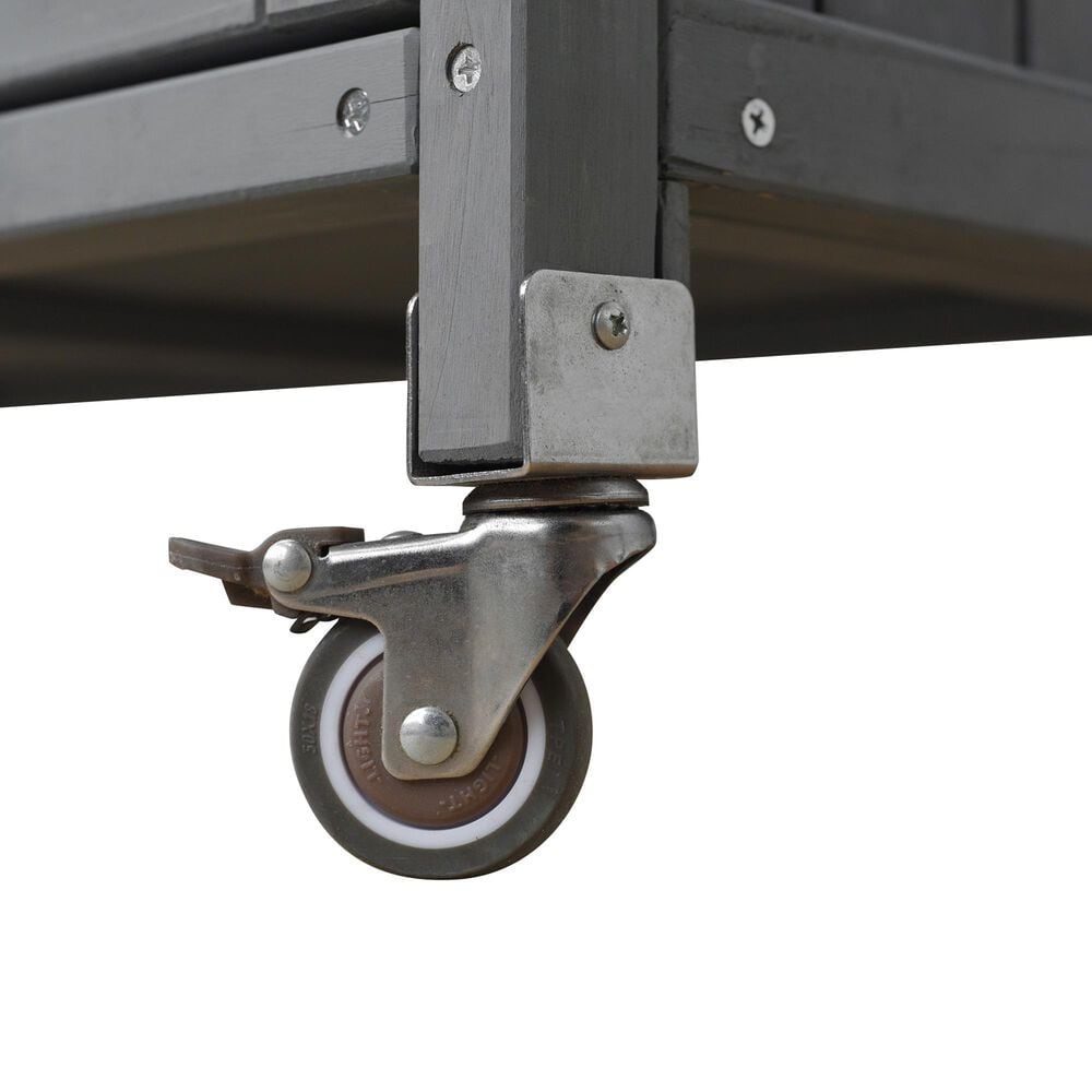 Hearth and Haven Outdoor Kitchen Island Cart with Stainless Steel Top and Lockable Wheels in Gray, , large