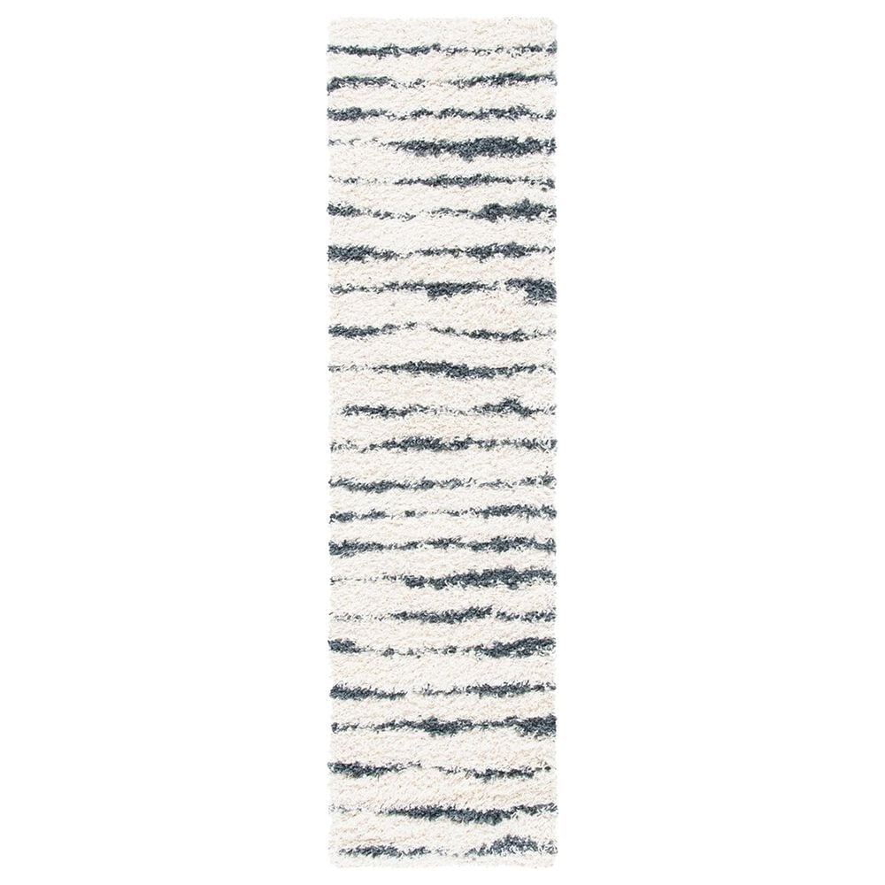 Safavieh Venus Shag VNS603B 2"2" x 12" Ivory and Dark Grey Runner, , large