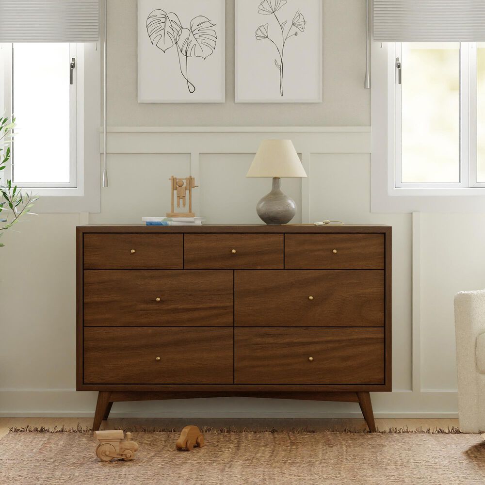 Babyletto Palma 7-Drawer Double Dresser in Natural Walnut, , large