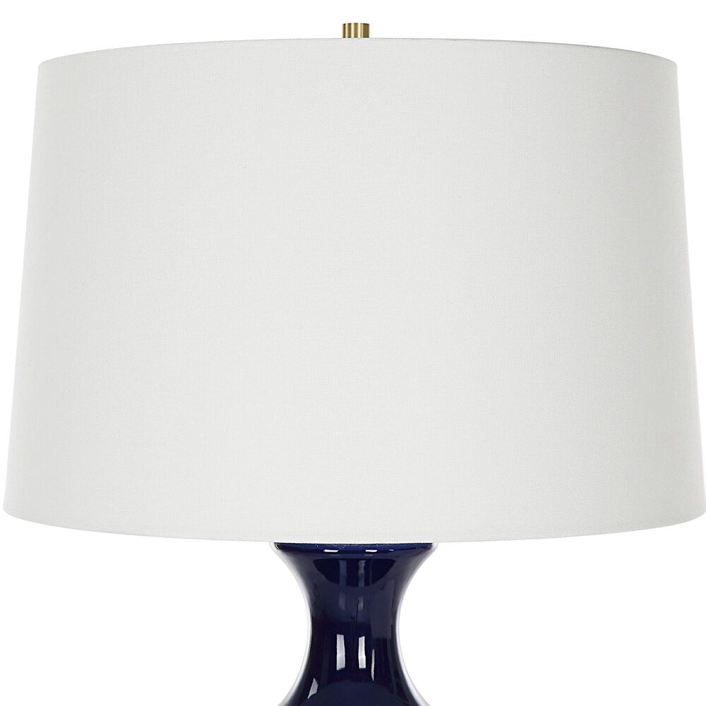 Uttermost Coil Table Lamp in Cobalt and Antique Brass, , large