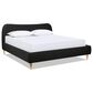 Jennifer Taylor Home Roman King Platform Bed with Ebony Black Upholstered in Natural Whitewashed, , large