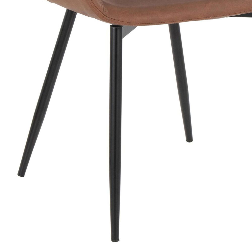 LumiSource Margarite Contemporary Dining/accent Chair in Black Metal and Brown Faux Leather by LumiSource - Set of 2, , large