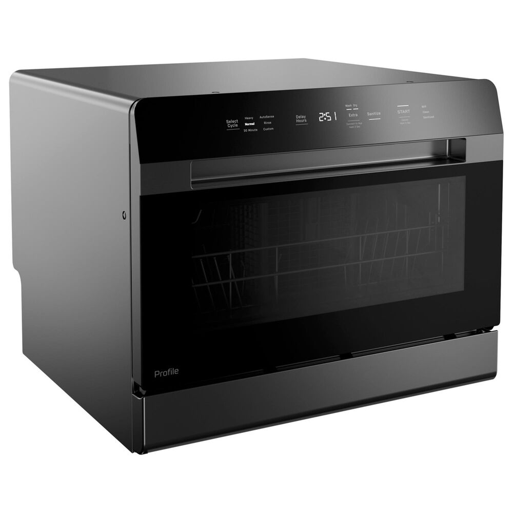 GE Profile 21.7" Countertop or Built-In Smart Compact Dishwasher with 6 Wash Cycles in Black, , large