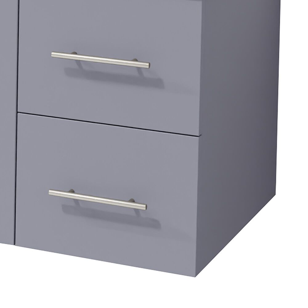 Lexora Home Geneva 84" Double Bathroom Vanity in Dark Grey with 2 cm White Cultured Marble Top and Rectangular Sinks, , large