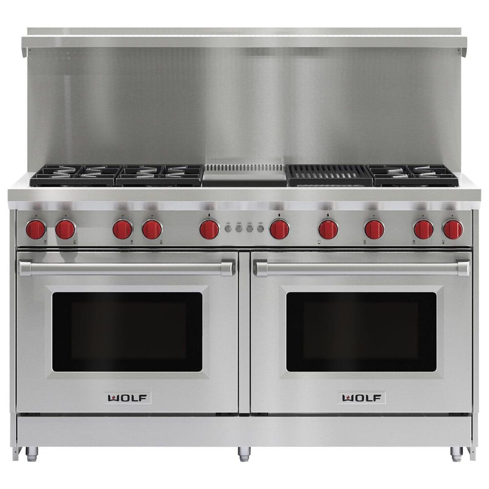 Wolf 60" Professional Gas Range Double Oven Nebraska Furniture Mart