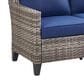 Sunwell Garden 30"H 3-Seater Outdoor Sofa with Navy Cushions in Gray, , large