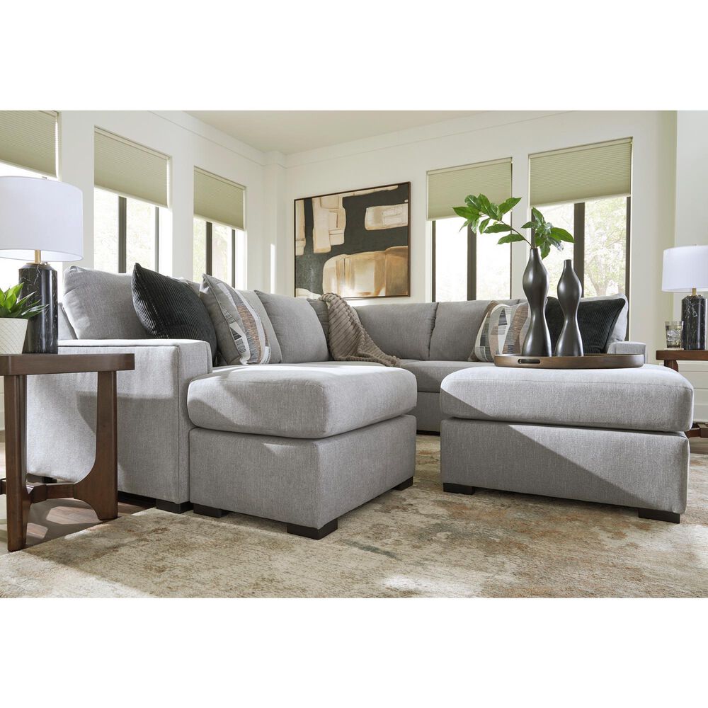 Ashley Lakepoint Oversized Accent Ottoman in Nickel, , large