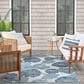Nourison Garden Oasis Floral Blue 4" x 6" Indoor/Outdoor Area Rug, , large